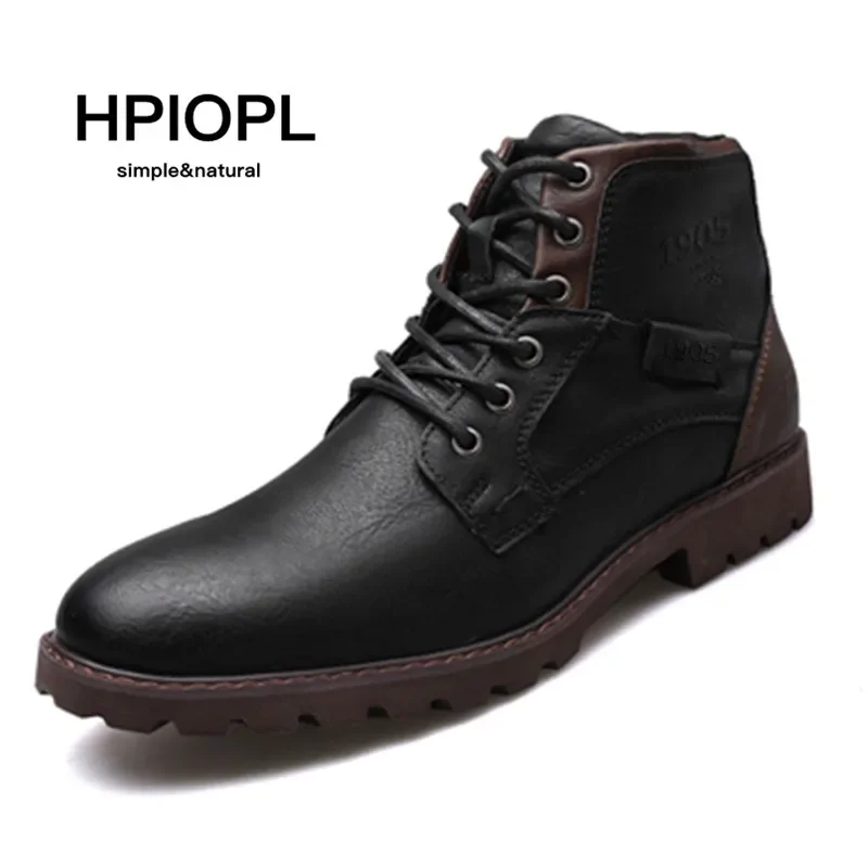 Fashion Autumn Boots for Men High-top Mens Casual Boots New Wear-resistant and Non-slip Male Desert Work Shoes Botas Para Hombre