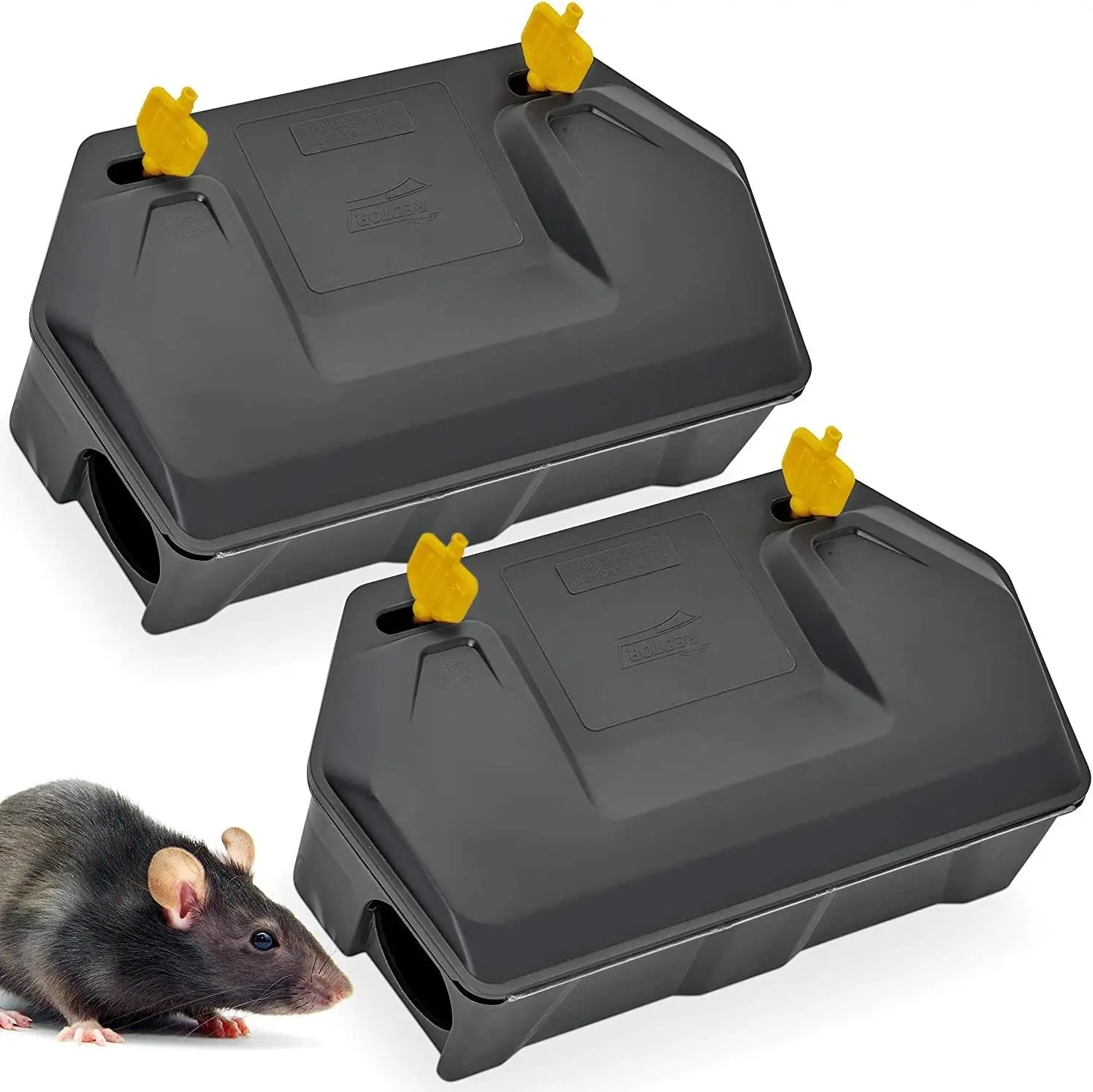 

Outdoor Rat Bait Station 2 Pack - Safe for Pets & Kids, Weatherproof Rodent Trap, Fast Elimination
