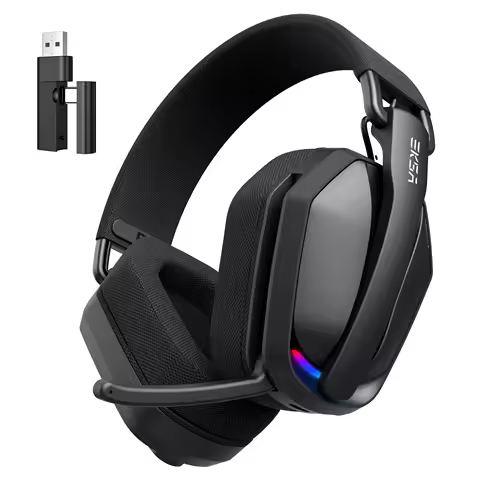 EKSA G19BT 2.4GHz Wireless Gaming Headphones Ultra-light Bluetooth 5.4 Headset Gamer with Microphone for PC/PS5/Xbox