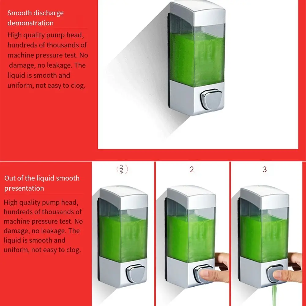 2in1 Soap Liquid Dispenser Manual Press Visible Window Shower Gel Box Wall-mounted Sub-bottling Shampoo Dispenser Bottle Hotel