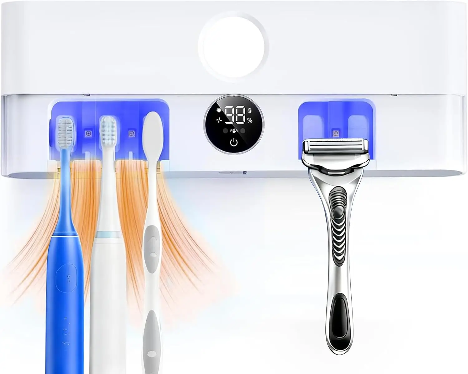 

Smart Toothbrush Holder with Drying, LED Display, Wall Mounted for Family Bathroom