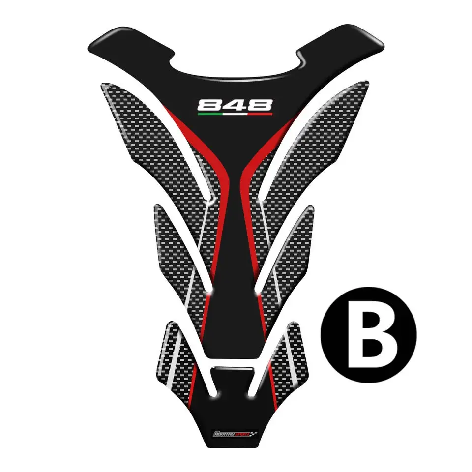 Custodia per adesivi con decalcomania protettiva per serbatoio moto 3D Carbon-look per ducati 848 evo Tank All Years