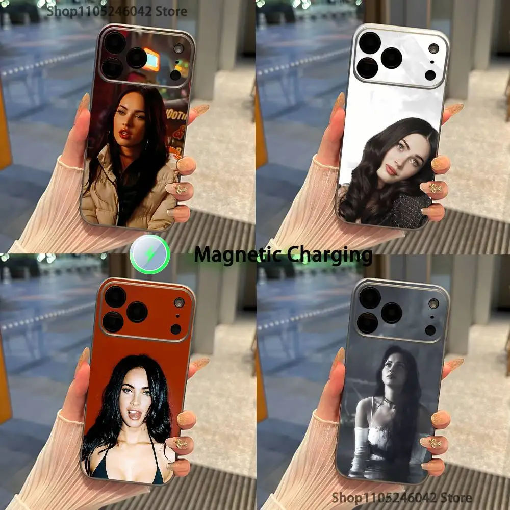 

2000s Megan Fox For iPhone 17,16,15,14,13,12,11,Pro,Max,Plus Transparent gray Phone Case Magnetic Wireless Charging
