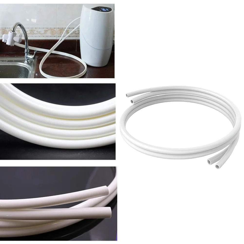 1 Pair 1.5m White PE Double Hose Pipe Water Purifier Connection Inlet And Drain Set For ESpring System Home Plumbing Accessories