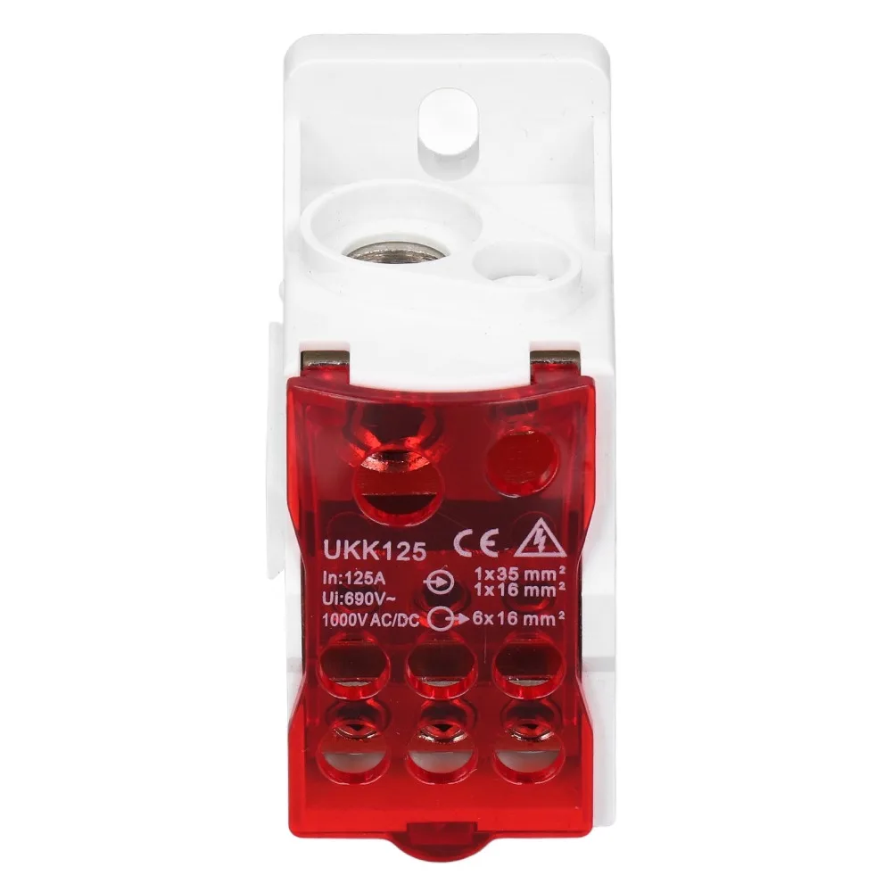 레드 레일 배전함 PA66 난연성 690V 125A 전원 와이어 커넥터 정밀 절연 범용 전기 단자 블록