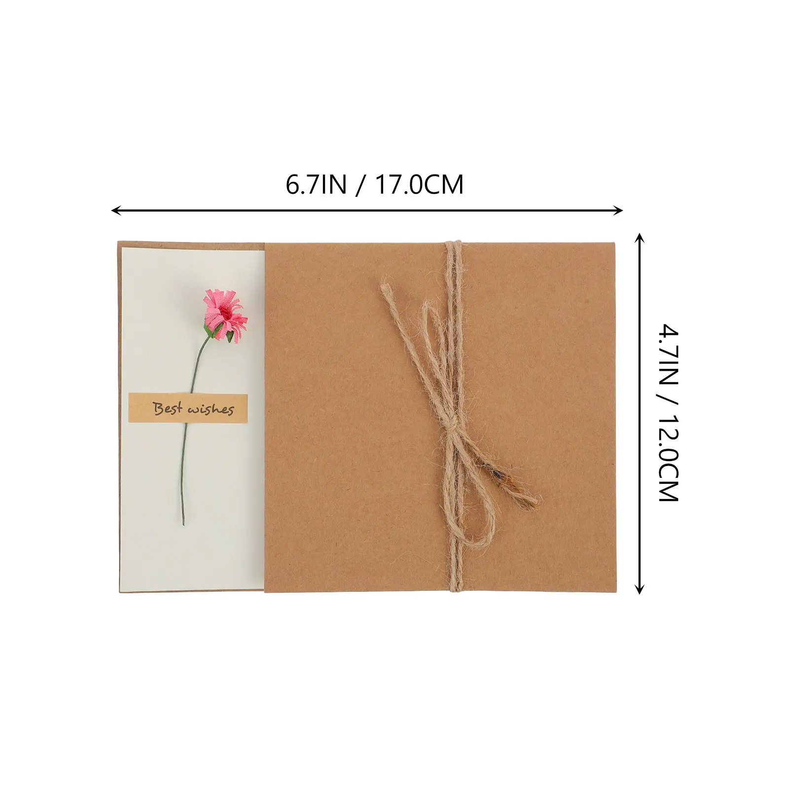 8Pcs Floral Blessing Cards Dried Flower Decor Retro Design Holiday Greeting Cards for Friends Family Colleagues Festive Season