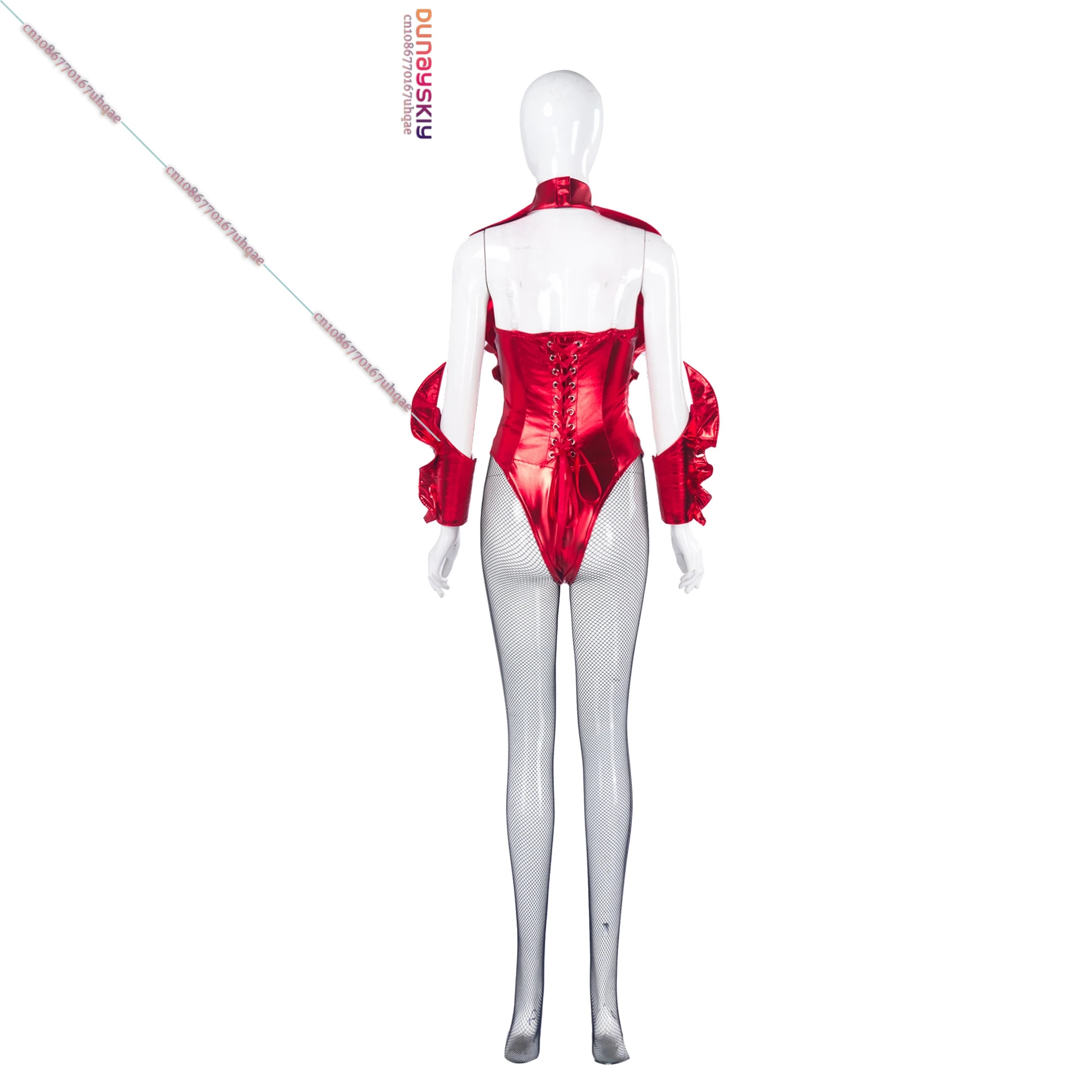 Skye Riley Cosplay Kostüm Sexy Roter Overall Laser Glitzer Pailletten Minikleid 2025-Anime Rollenspiel Tänzerin Performance Kostüm