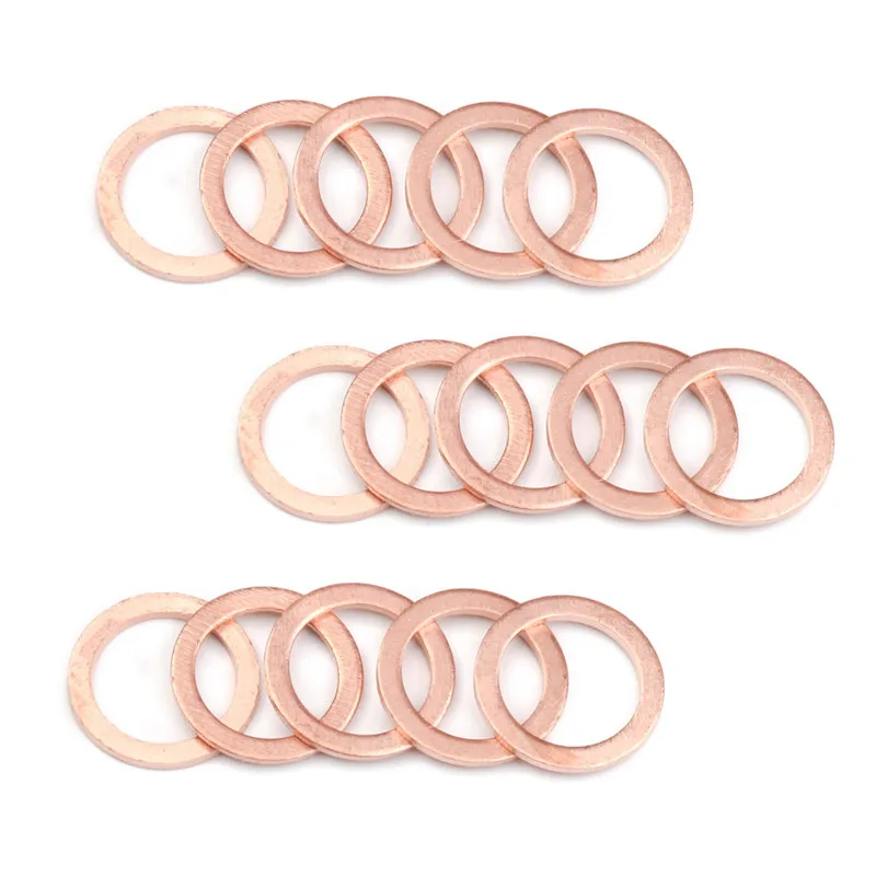 10/20/50Pcs 14*20*1.5mm Solid Copper Flat Ring Gasket Washer Sump Plug Oil Seal Fittings Washers Fastener Hardware Accessories