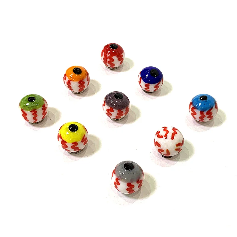 6pcs 16mm Rare Marbles Glass Balls Creative Eyeball Pinball Bonsai Aquarium Decor Accessories Halloween New Year Gifts for Kids