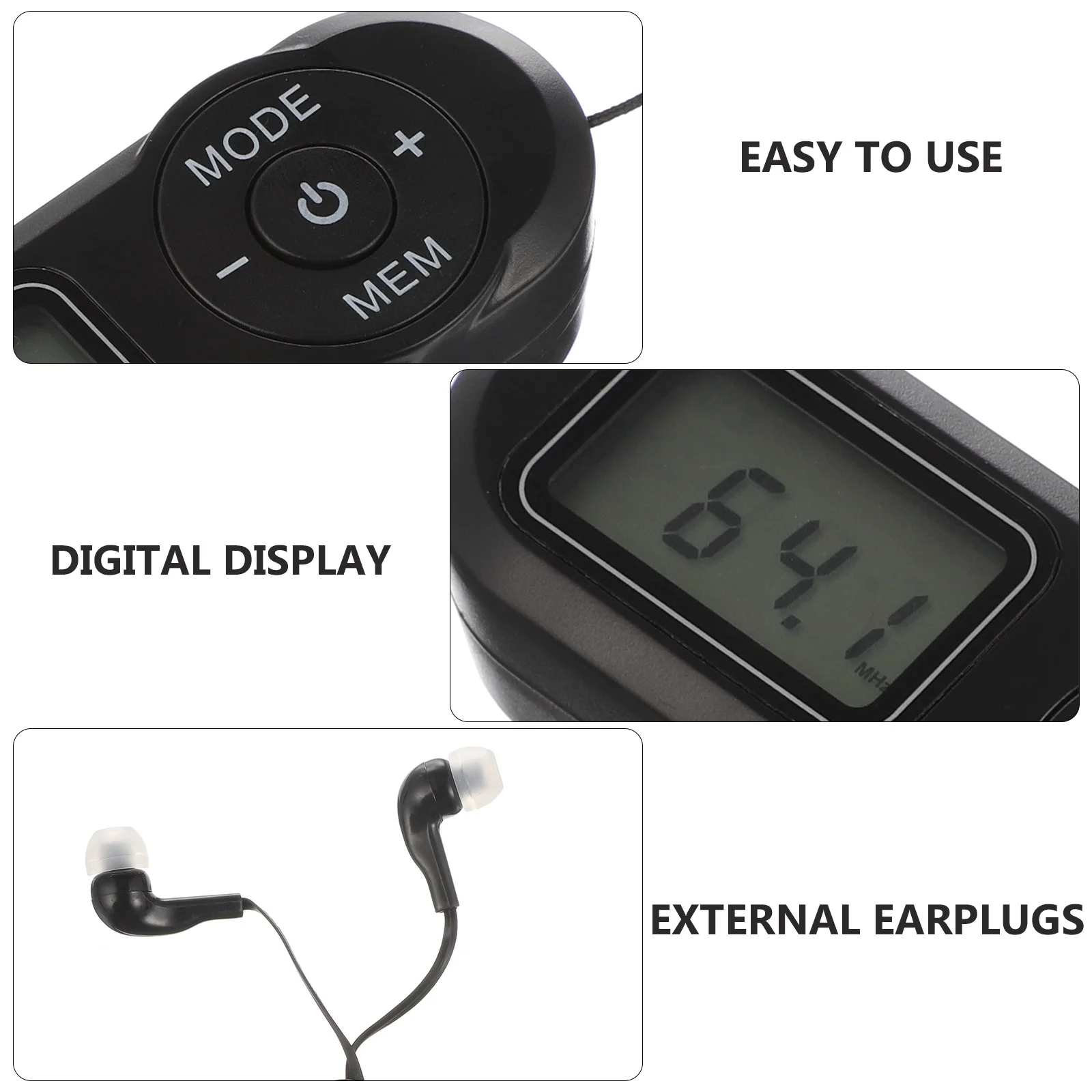 راديو Fm صغير -727 شاشة LCD رقمية جهاز استقبال الجيب المحمول Dsp ذاكرة إيقاف تلقائي للاستخدام الخارجي جهاز استقبال Fm