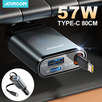 Joyroom Ultra-Slim 57W Car Charger USB C Fast Charging For iPhone 16 15 14 13 12 Pro Max USB C Car Charger Adapter