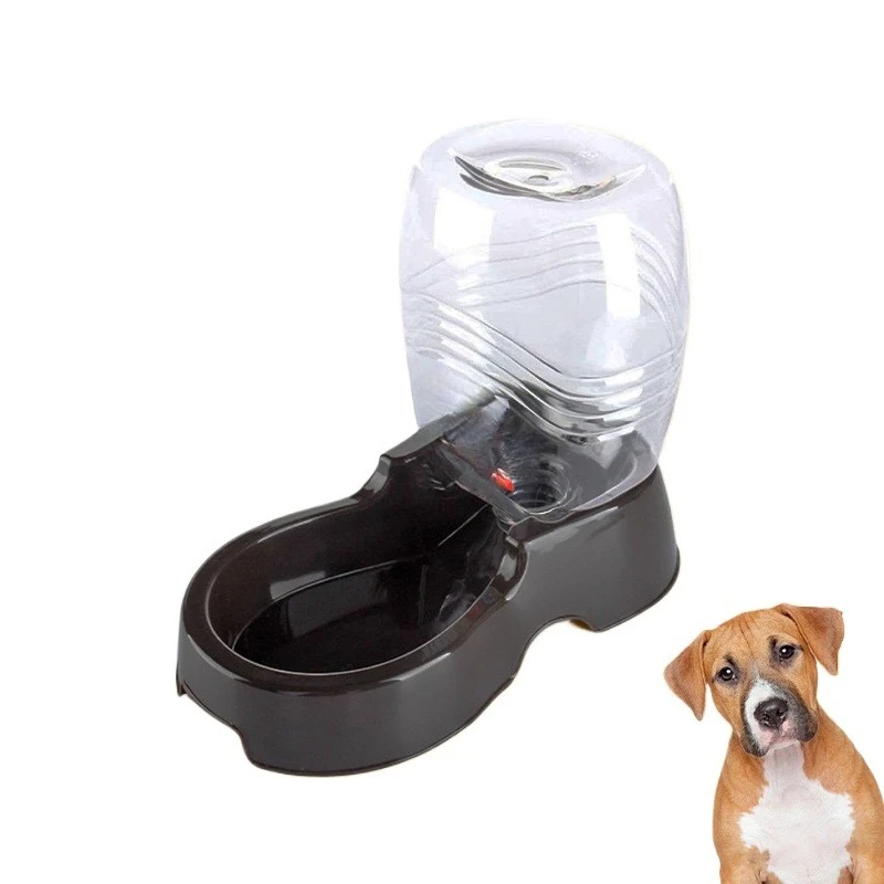 

Black automatic gravity pet water dispenser, non-slip and easy to clean, automatic replenishment, cat and dog drinking bowl