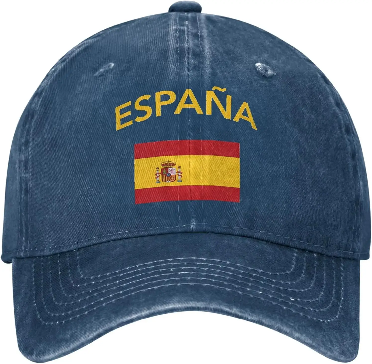 

Cowboy Baseball Cap Spanish Flag Hat Spain Printed Adjustable Sports Cap Women Washed Vintage Hats Trucker Caps