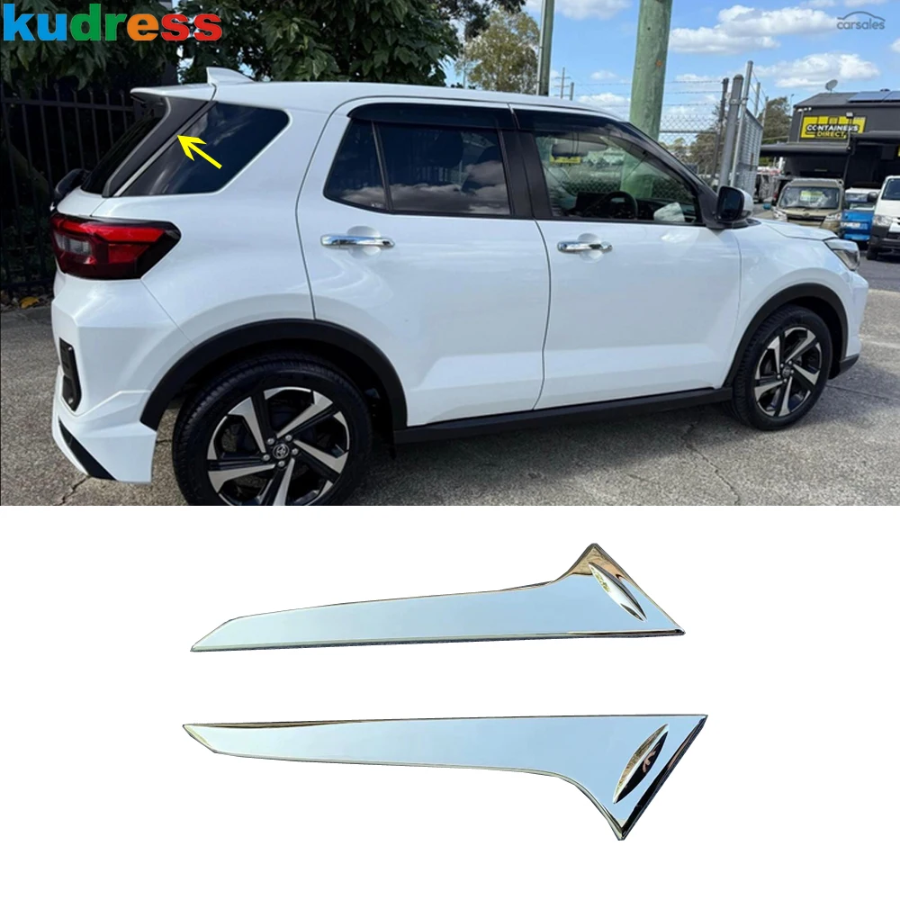 Rear Window Spoiler Cover Trim For Toyota Raize 2020 2021 2022 2023 2024 2025 Chrome Car Tail Window Side Wing Frame Accessories