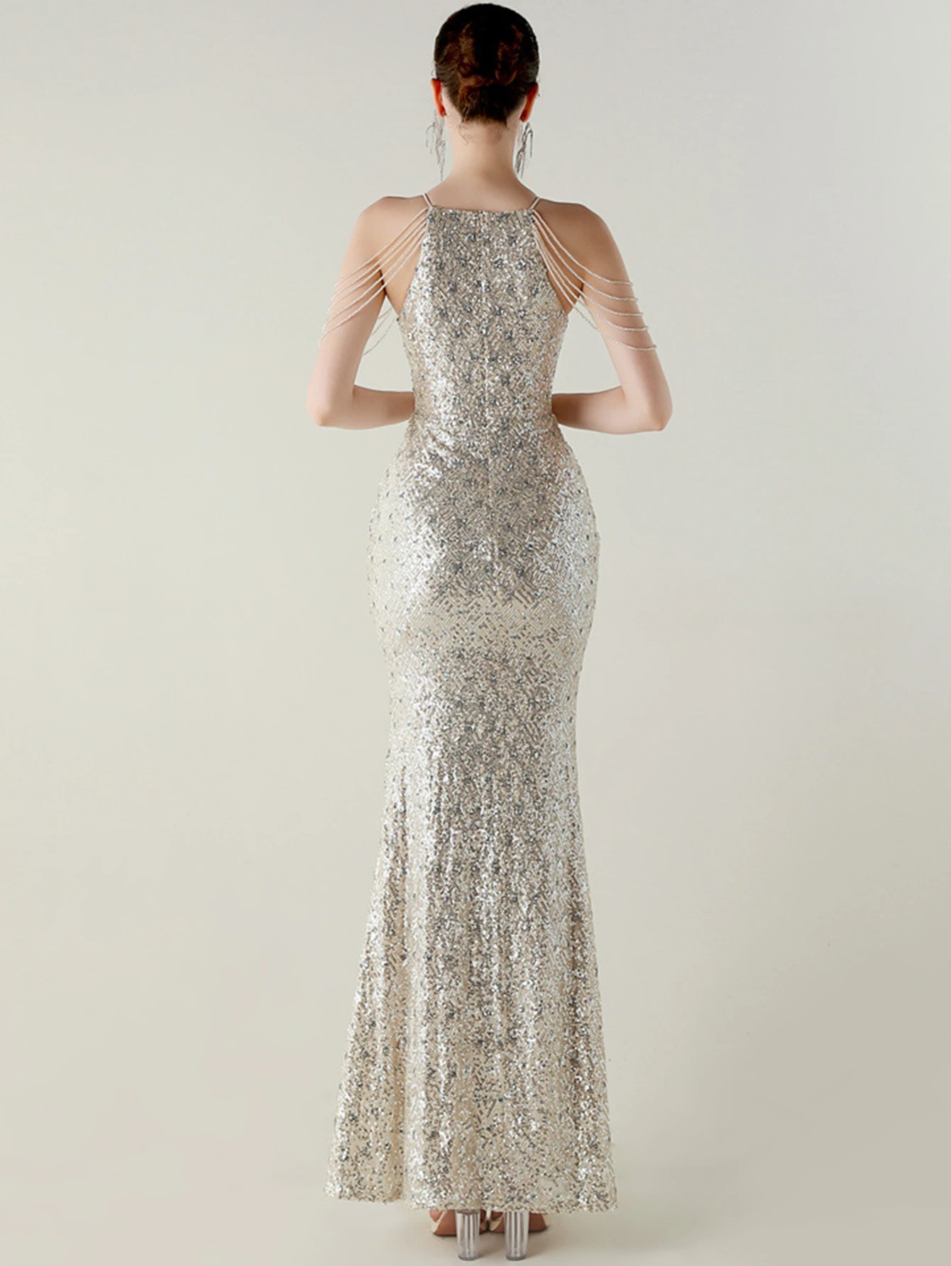 Sexy black white maxi sequin summer dress women elegant luxury prom party long dresses 2025 woman wedding evening dress vestidos