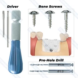 Dental GBR Bone Screw Tent  Screw Membrane Pins Universal Handle Tip Guide Bone Regeneration Membrane Tenting Screwdriver