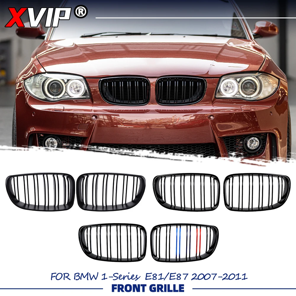 

XVIP Double Line Style Glossy M-Color Front Bumper Racing Grille Black Upper Racing Grills For BMW 1-Series E81 E87 2007-2011