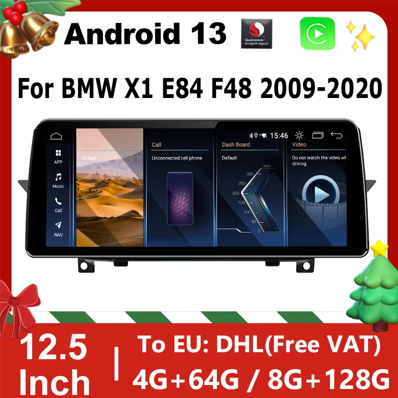 

Snapdragon Android 13 Car Radio For BMW X1 E84 F48 12.5" Multimedia Player Wireless Carplay Auto GPS Navigation Stereo Screen 4G