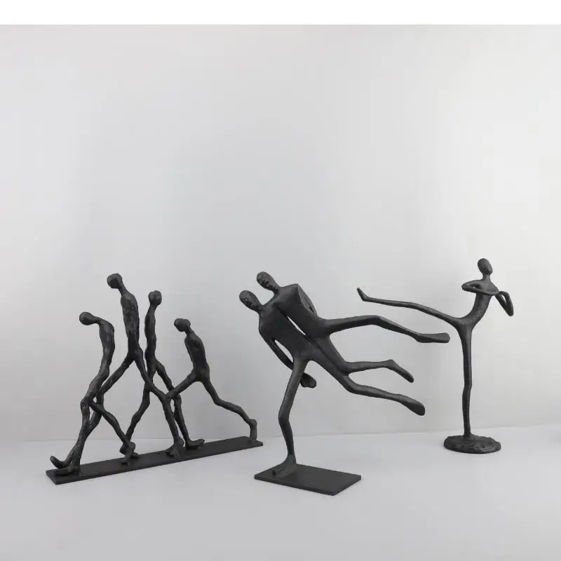 

Cast Iron Abstract Figure Ornaments Living Room Display Decoration Crafts Home Accessories Figure Sculptural Statues Figurines