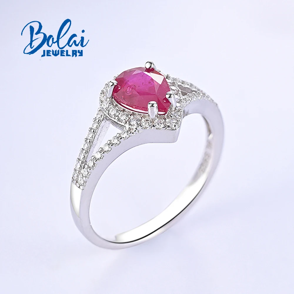 

Silver ruby women ring Simple classic design 925 sterling silver treated gemstones fine jewelry for women daily wear