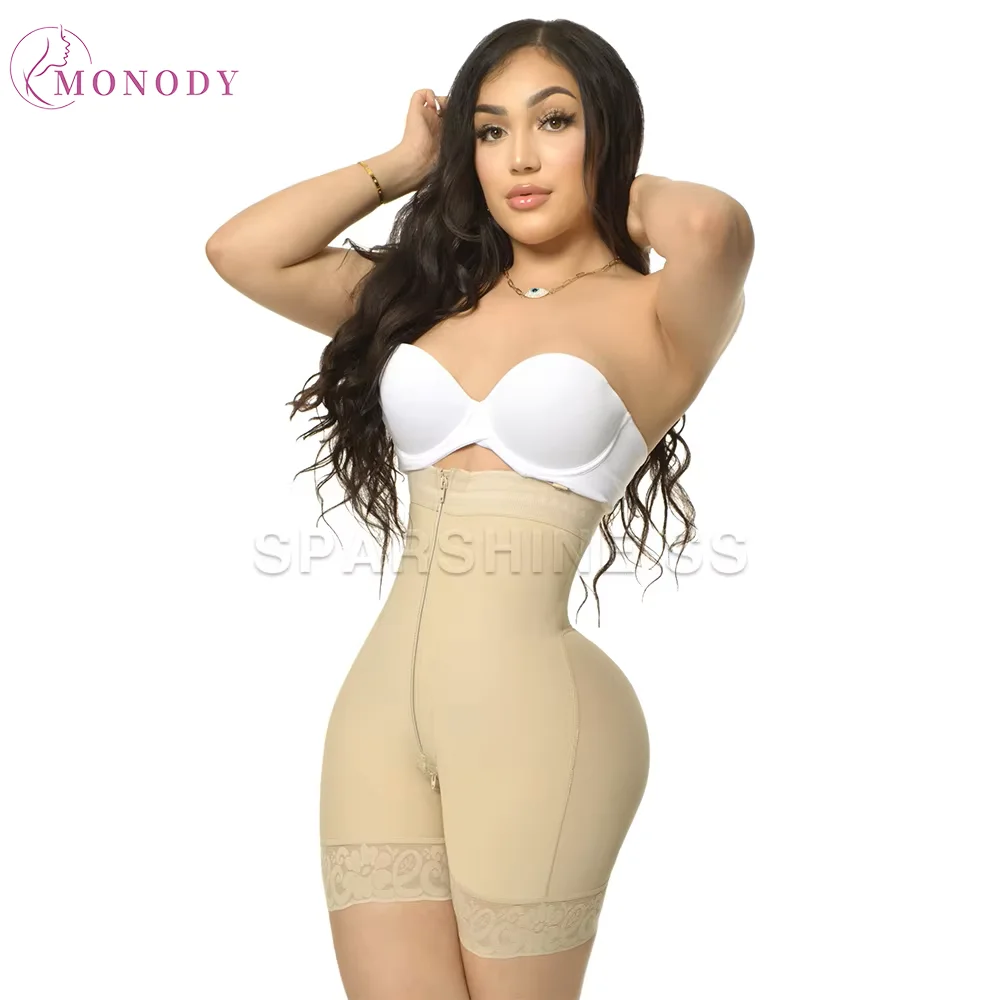 Fajas Colombianas Compression Shapewear Open Bust Tummy Control with Zipper Extra Firm Zipper Crotch Control Body Shaper XXS