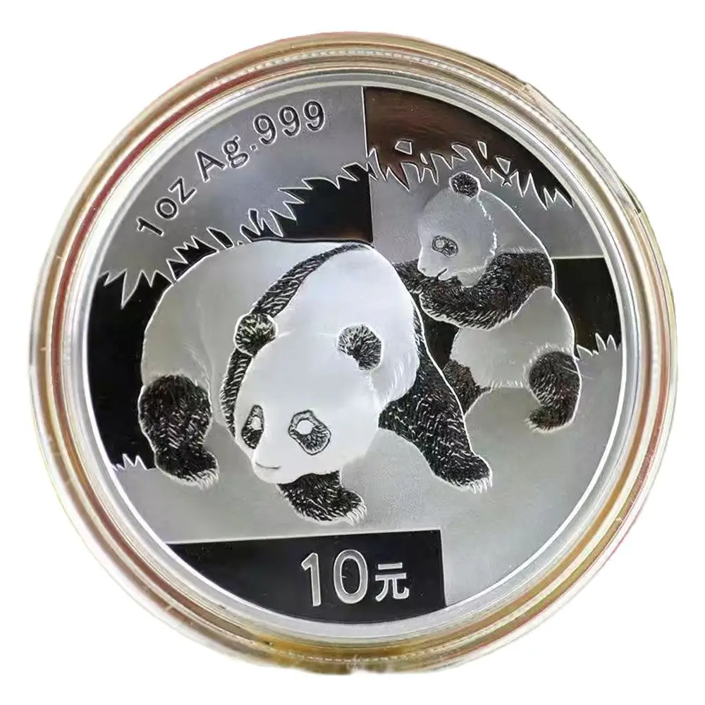 

2008 China Panda Silver Coin 1oz Ag .999 Commemorative Coins New Year Christmas Gifts 10 Yuan