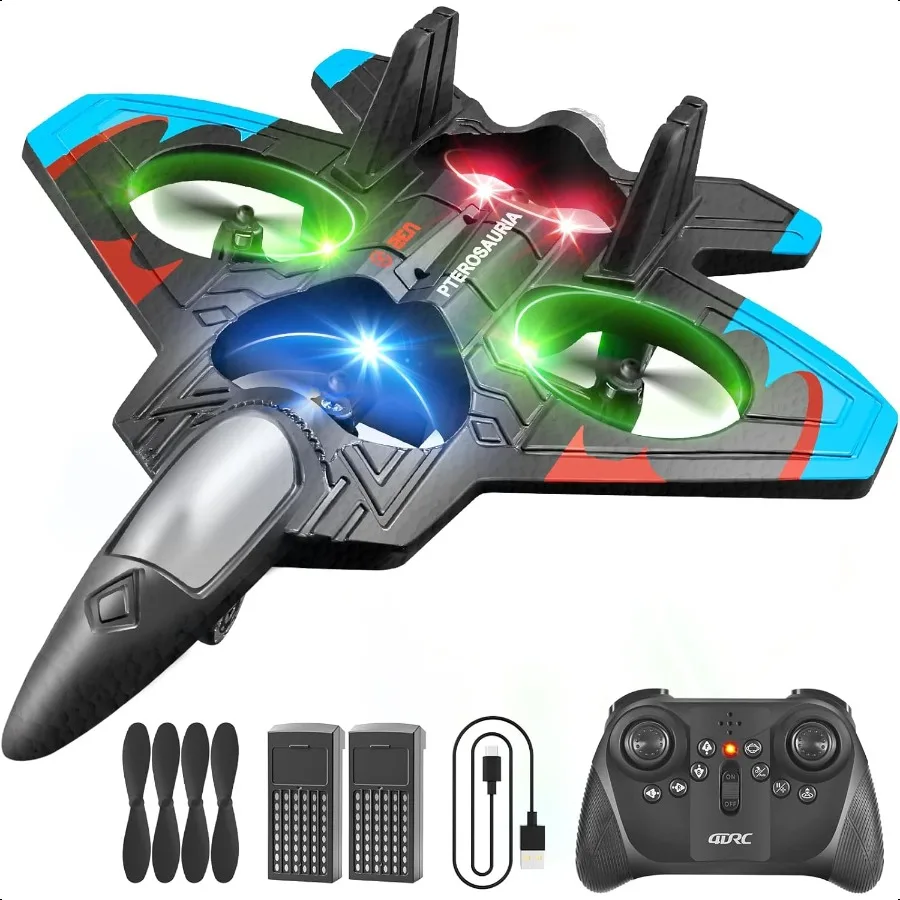 

4DRC V32 Foam Remote Control Airplanes RC Planes for Adults 816 RC Airplane Fighter Jet with Light 360 Flip Fighter Jet Toys St