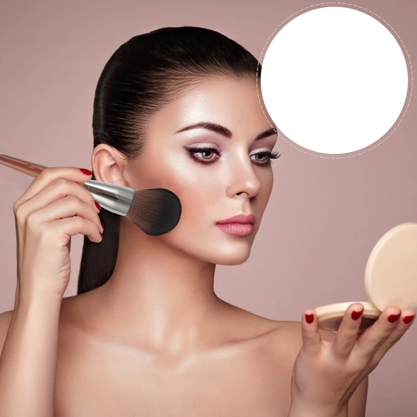 1 pezzo pennello per fondotinta pennello professionale per il viso ad alta densità lucidatura naturale strumento per trucco con manico robusto e facile da tenere