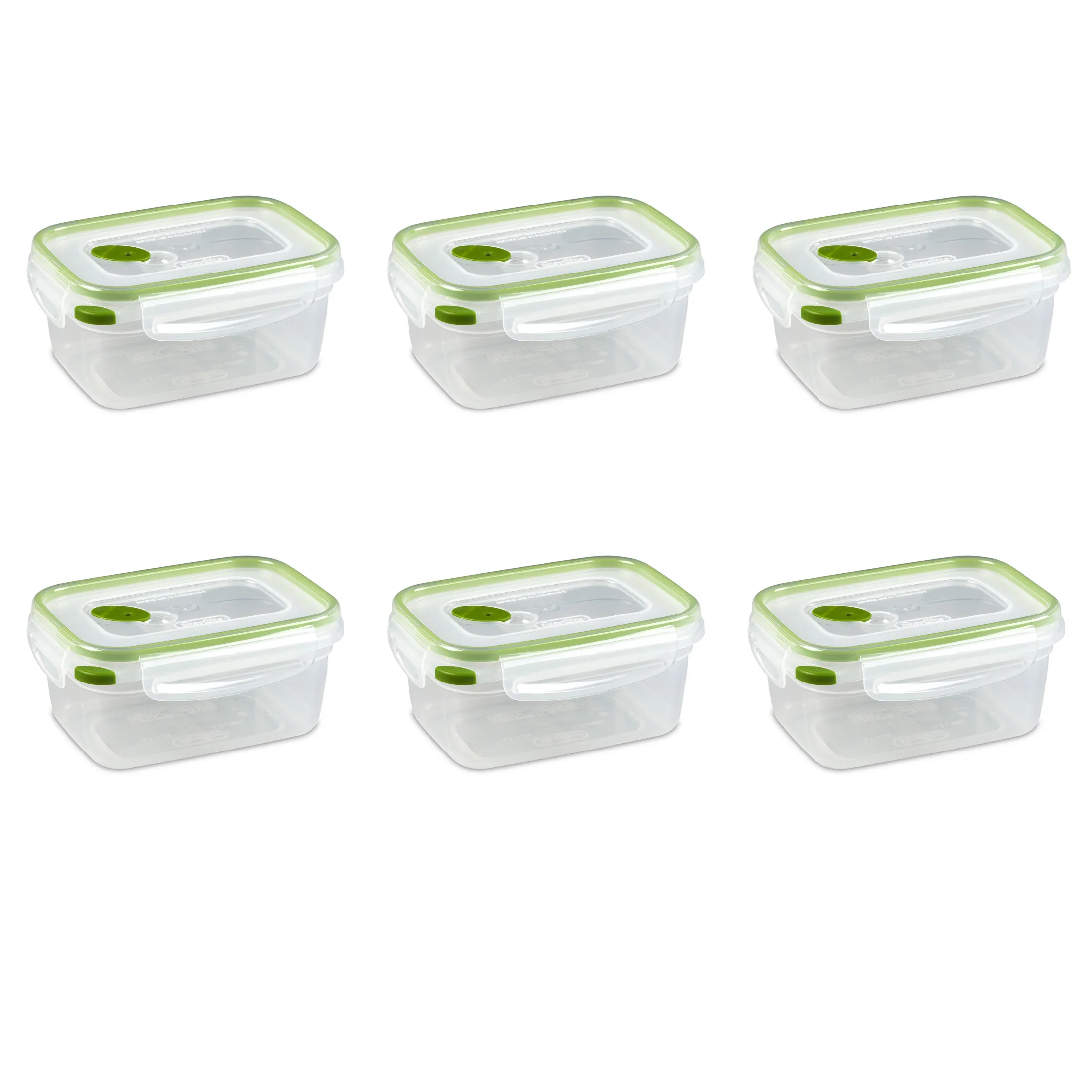 

Ultra•Seal™ 4.5 Cup Rectangle, Latching Food Storage Container, Airtight Watertight Seal, Green, 6 Count