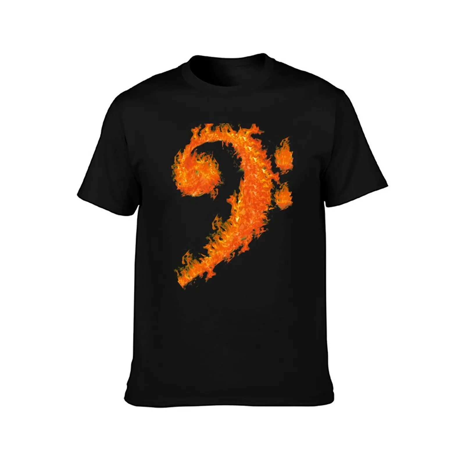 Bass clef fire shirt T-Shirt Casual All Match Short Sleeve T-Shirt
