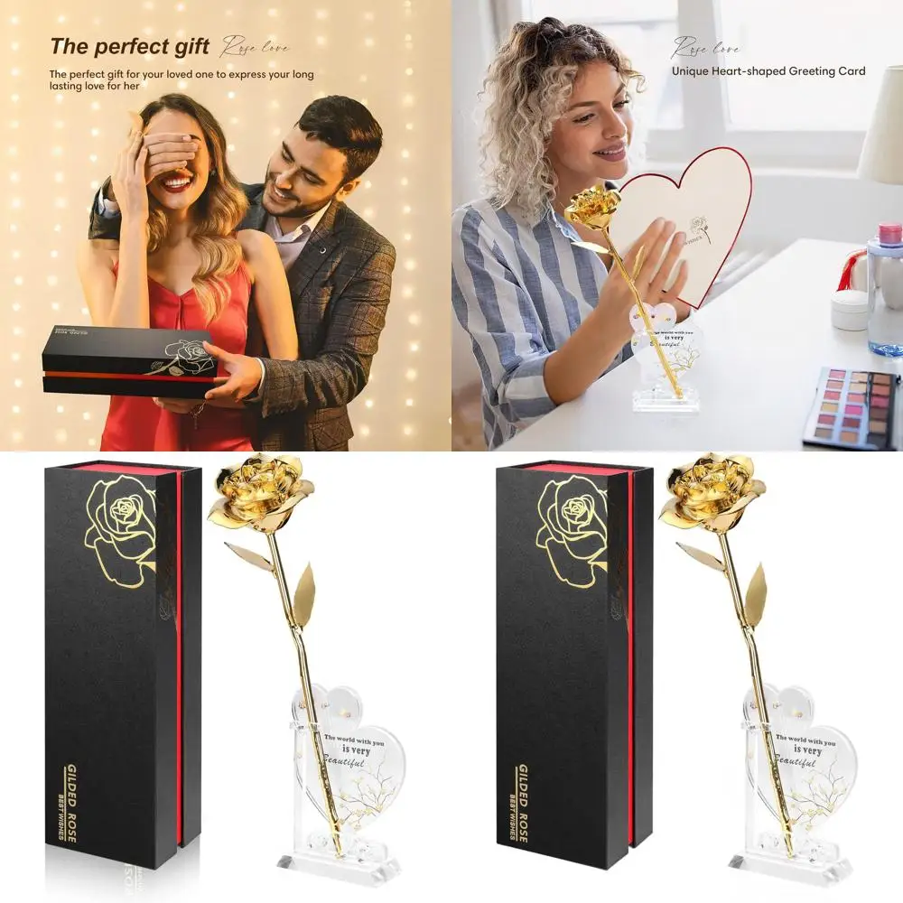 

24K Gold-Plated Unique Real Rose Gift for Birthday, Anniversary, Valentine's Day, Mother's Day