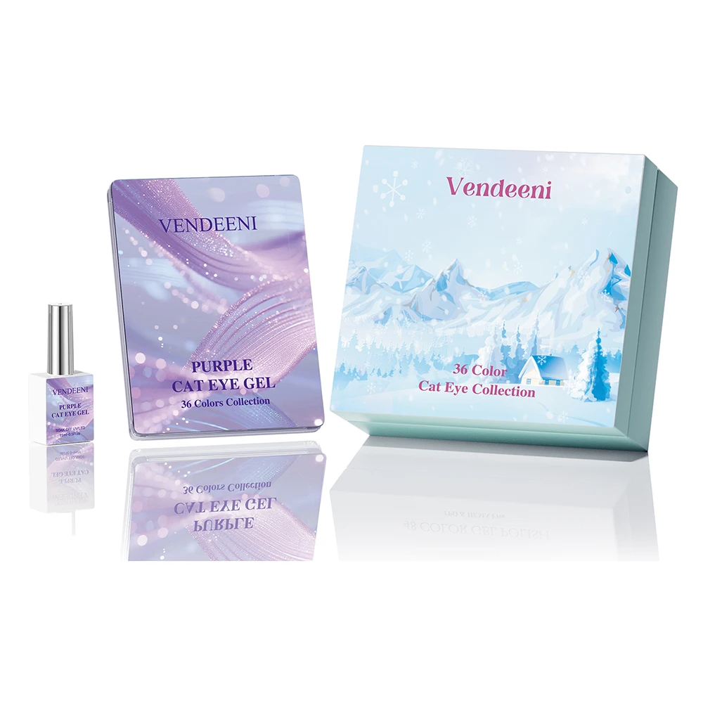 

Vendeeni 36 Colors/set Purple Crystal Cat Eye Gel Nail Polish UV Glitter Pearl Magnetic Nail Varnish With Display TPO/HEMA FREE