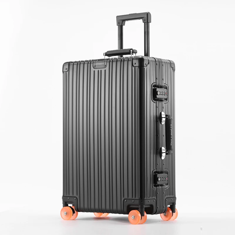 Volledig aluminium magnesiumlegering koffer grote capaciteit wachtwoordkoffer transparante wielen zakelijke trolleykoffer - afbeelding 1