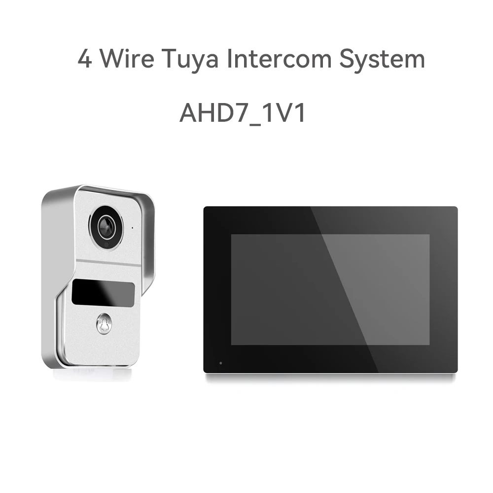 Tuya APP  7Inch IPS Screen 2MP 1080P Wire AHD WIFI Doorbell Leave Message 140Degree Wide Angle Video Door Phone Intercom System