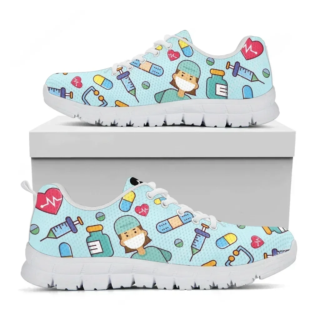 Damen-Sneaker für medizinisches Personal, medizinische Krankenhaus- und Pflege-Arbeitsschuhe, leicht, mit Mesh-Obermaterial, Casual
