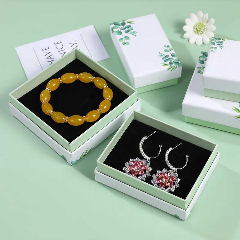 الأبيض ورقة صندوق مجوهرات سوار قلادة حلقة القرط صندوق اليدوية كرافت هدايا الزفاف علبة التعبئة والتغليف مجوهرات اكسسوارات #2