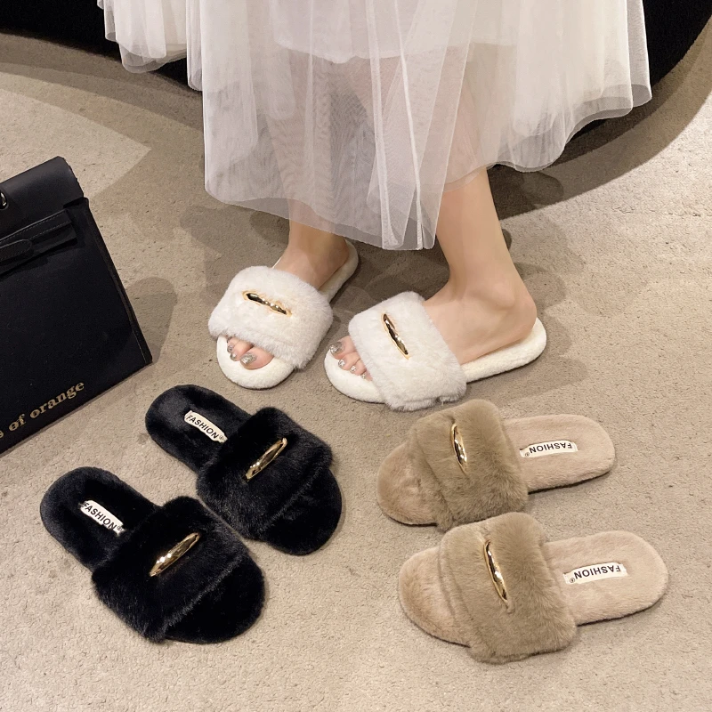 

Модные зимние теплые женские хлопковые тапочки, уютные домашние шлепанцы из искусственного меха с крестом, мягкие пушистые женские домашние туфли на плоской подошве со знаменитостями