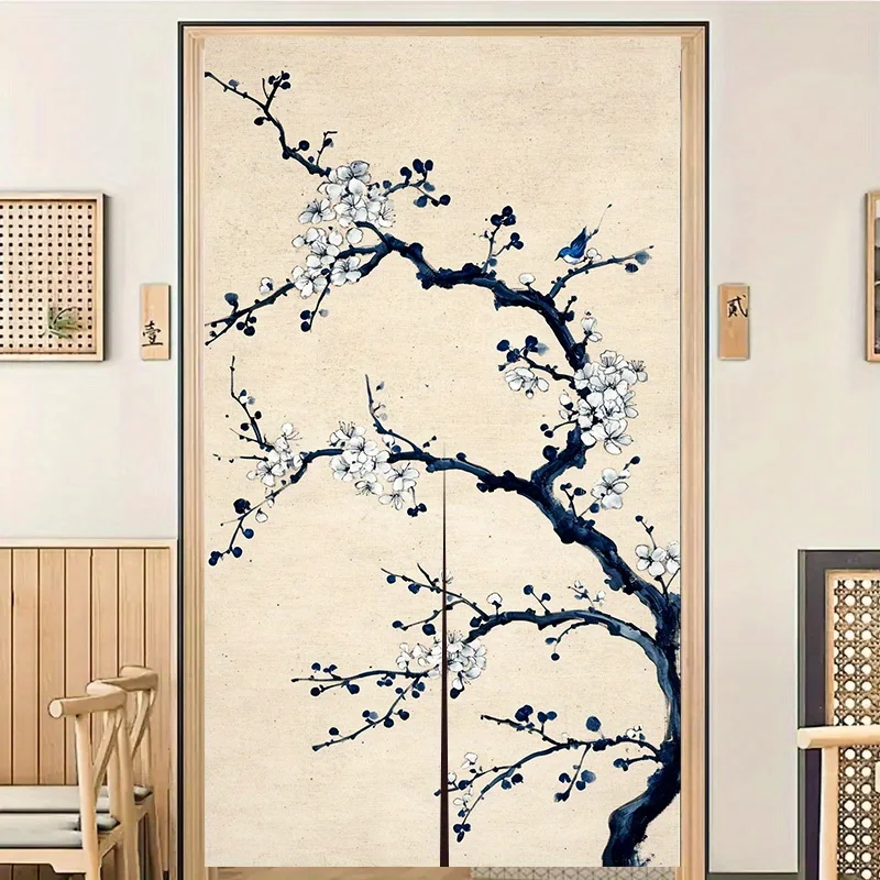 Una cortina japonesa estilo Zen, adecuada para usar como partición en áreas como dormitorios y cocinas.