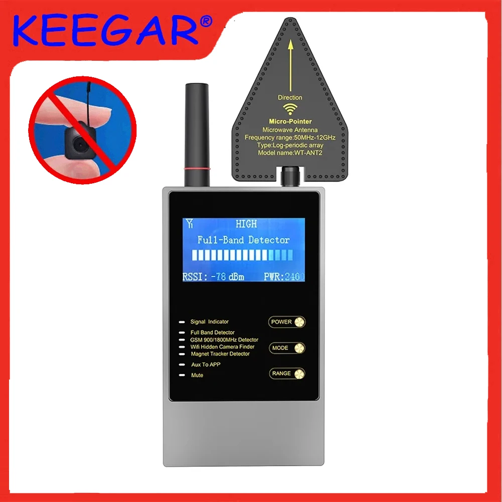 Profession Anti Spy Gadgets Hidden Camera Detector RF Signal Wifi GSM GPS Tracker Spy Gear Things Listening Devices Detector