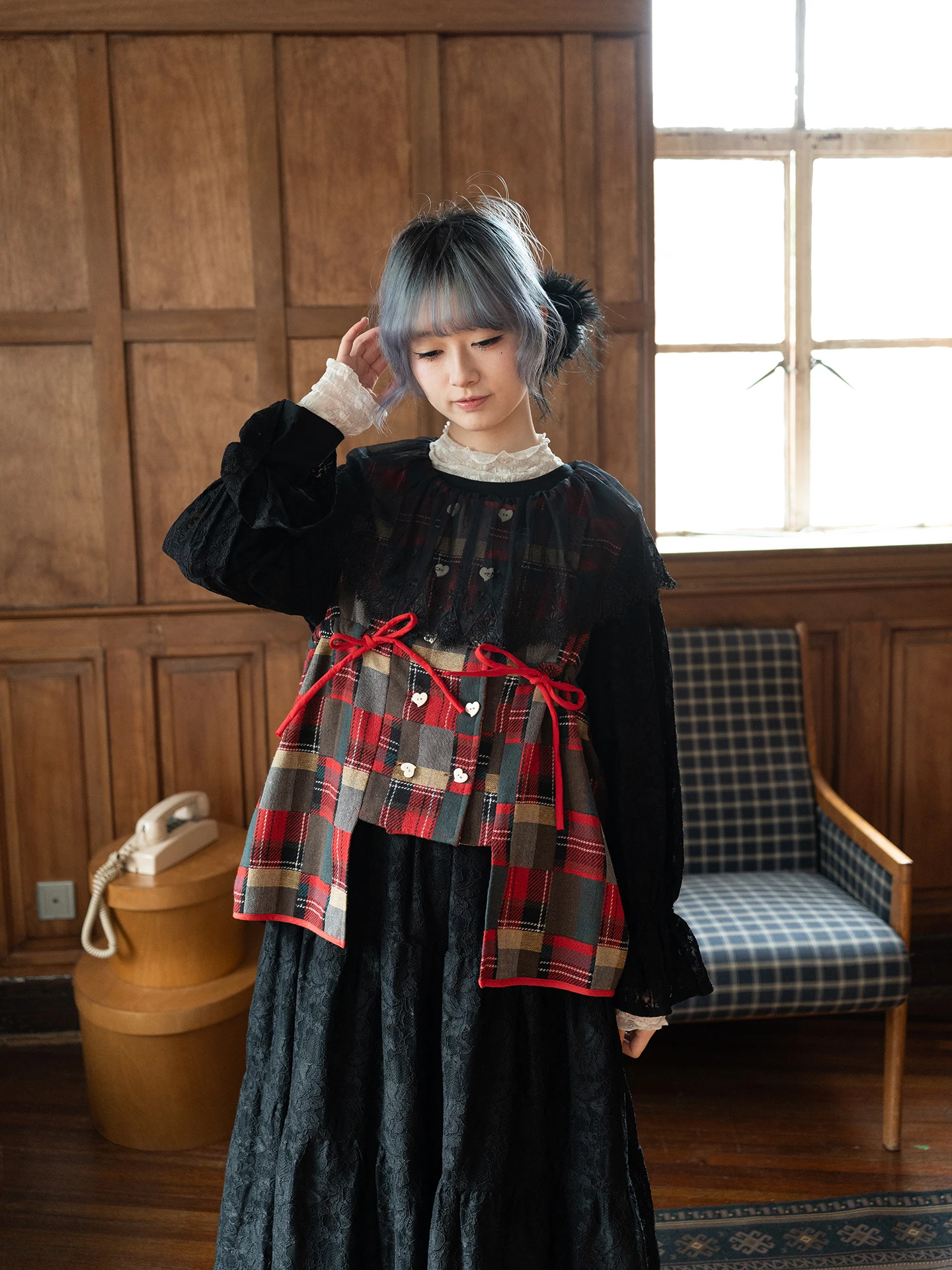 

Универсальный жилет DADANAKO из хлопково-льняной ткани в красную клетку с завязками, женская верхняя одежда, мода Весна 2026