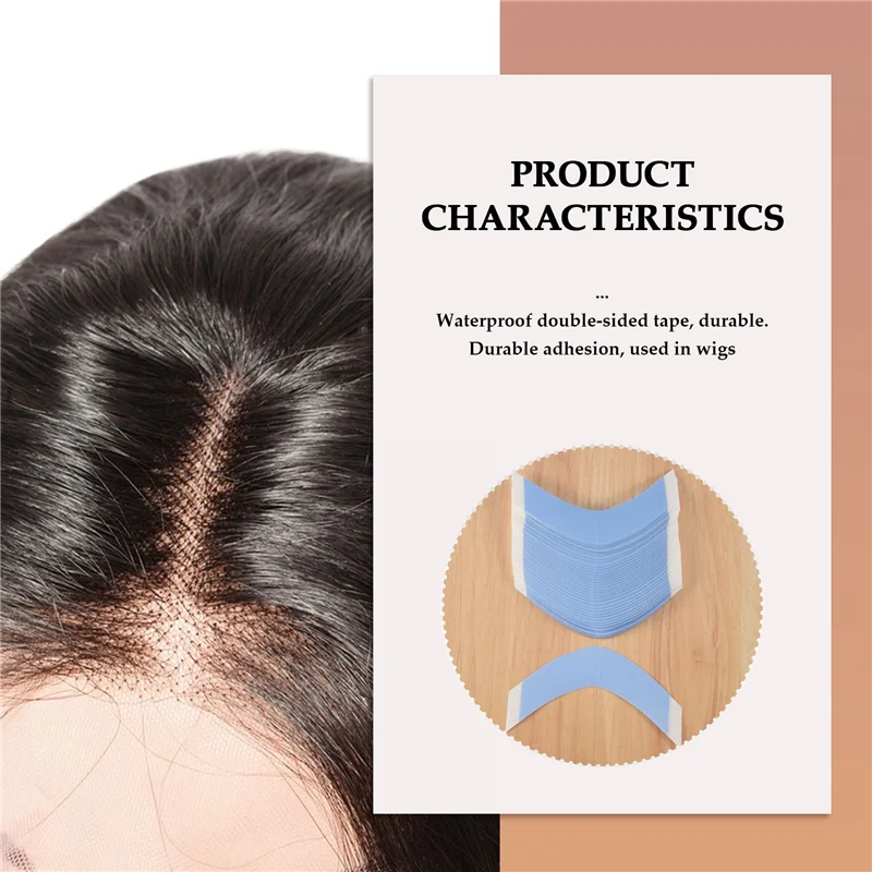 -ABJZ 72 ชิ้น/ล็อต Strong วิกผมเทปกาวคู่ขยายเทปแถบกันน้ําสําหรับ Toupee/วิกผมลูกไม้ด้านหน้าฟิล์ม CC รูปร่าง