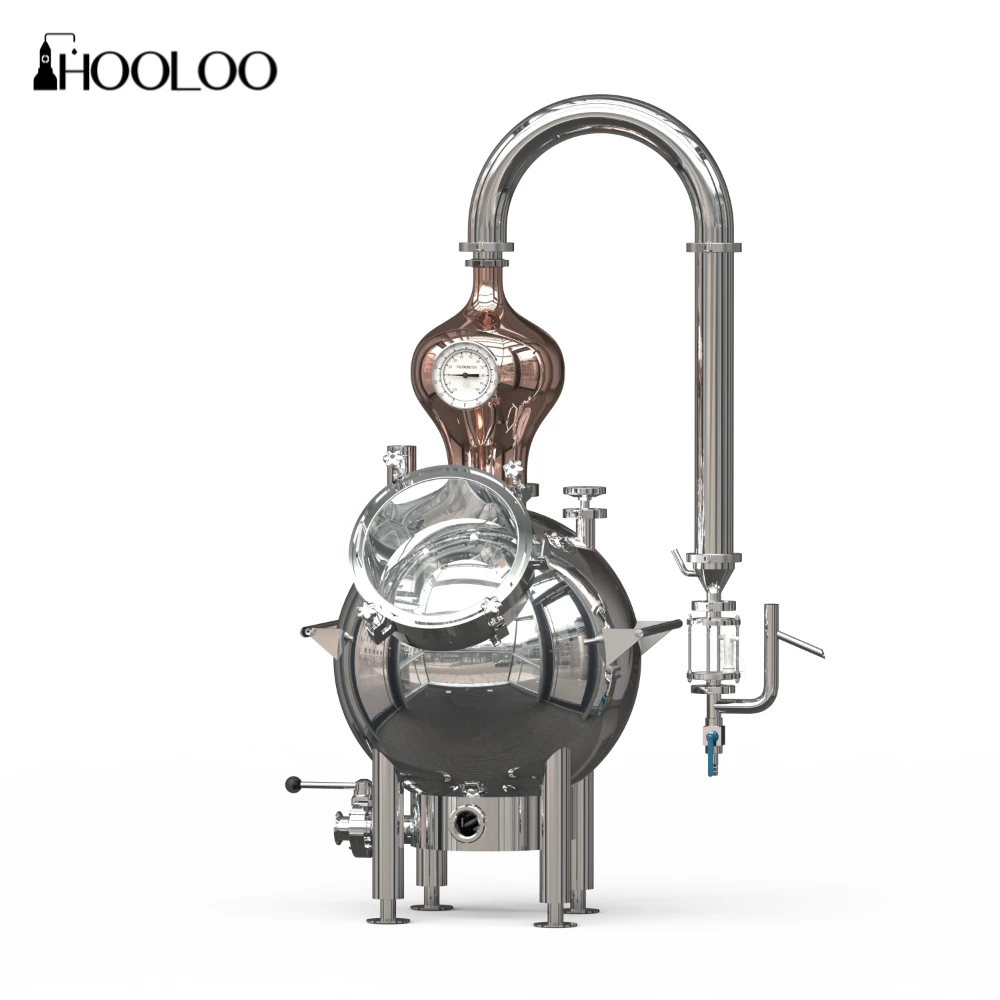 

HOOLOO D42 Distiller Essential Oil Hydrosol Small Commercial Distillation Equipment 3KW Electric Heating Control Cabinet