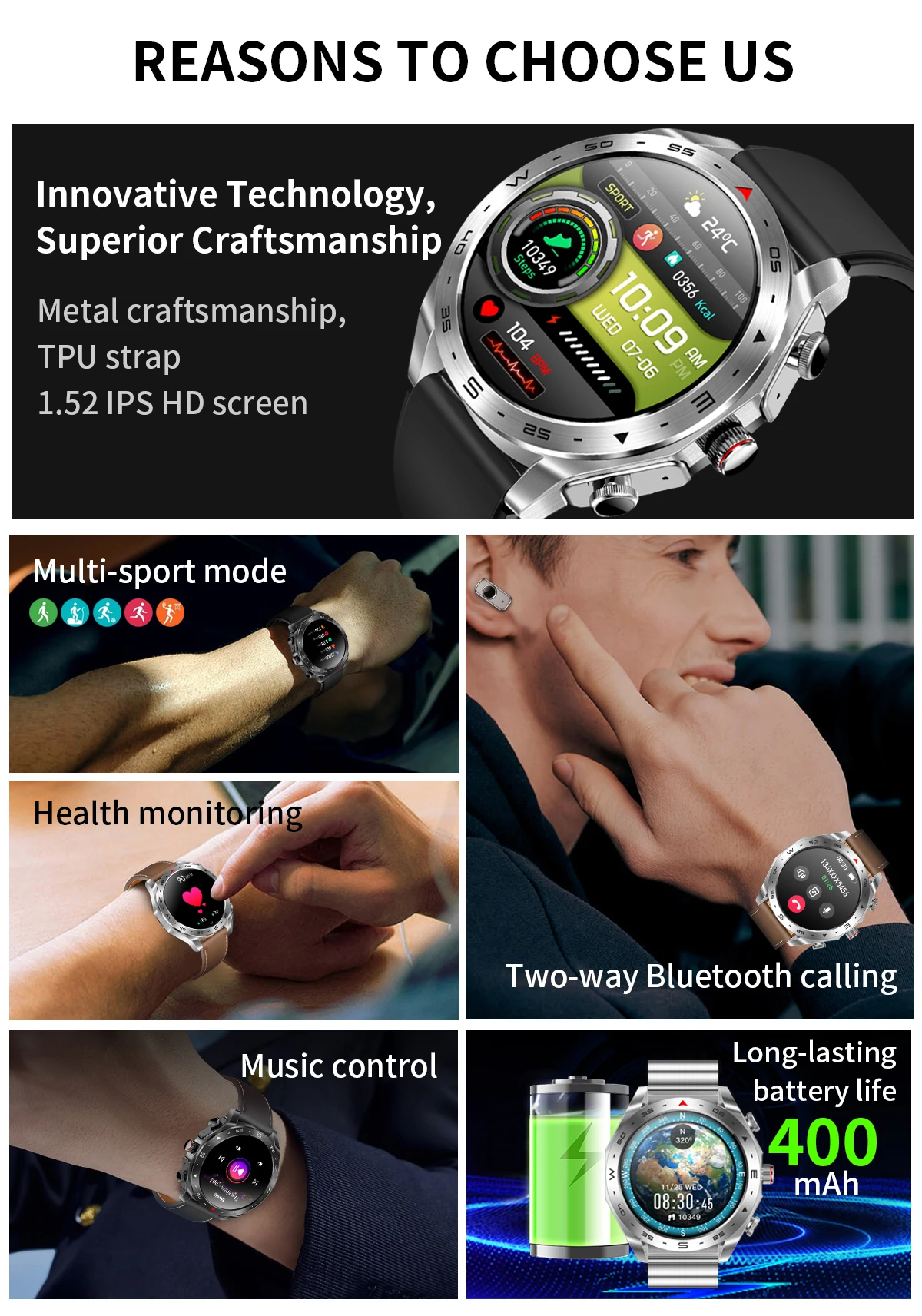 New Upgraded 2-in-1 Earphone Smart Watch Men Women NFC Bluetooth Call Health Monitoring For Huawei Xiaomi Android IOS Apple