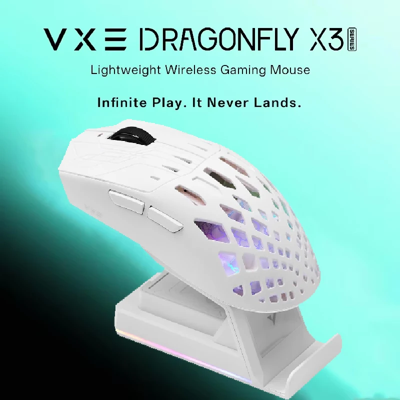 ATK VXE Dragonfly X3 Turbo Wireless Game Mouse PAW 3395SE Sensor Three-Mode FPS Mouse Intelligent Speed Low Delay Game Office