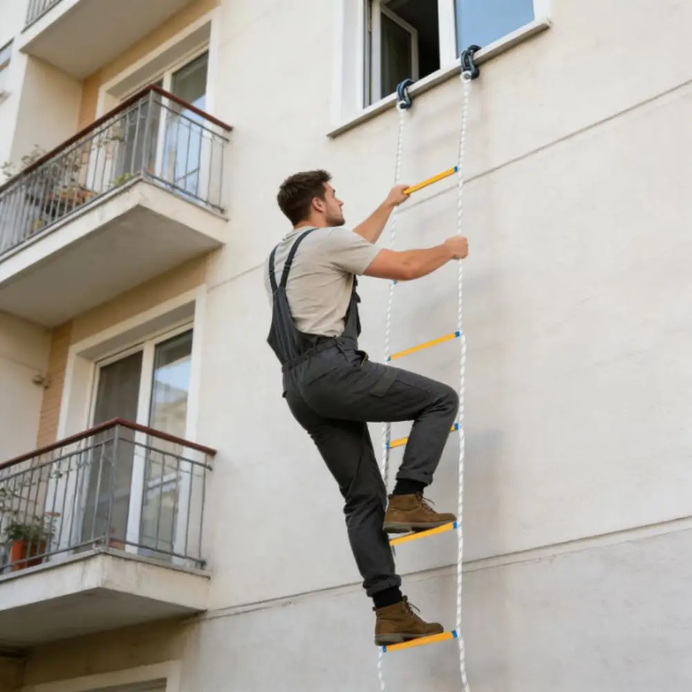 Response Insulated Rope Ladder Grippy Self-rescue Rescue Ladder Anti-skid Rescue Rope Anti-Skid Fire Escape Ladder Work Safety