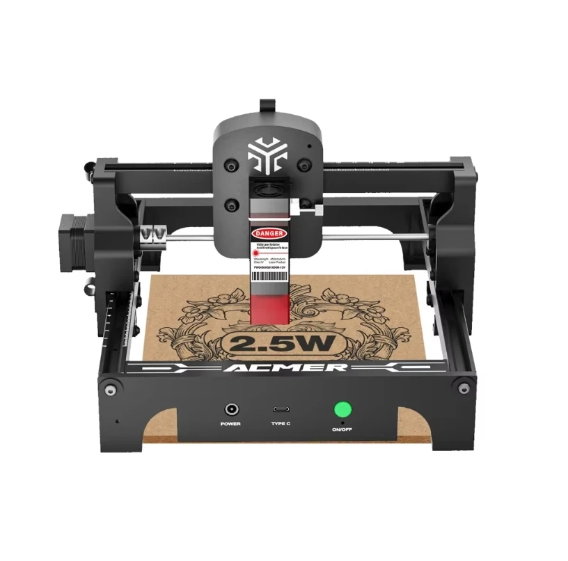 ACMER S1 Lasergraveermachine 2.5W/3.5W/6W Veelzijdige graveermachine voor hout, gelakt metaal en leer, geschikt voor hobbyisten en professionals