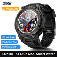 LOKMAT New ATTACK MAX Sport Rugged Smart Watch BT Calls Waterproof Military Smartwatches Heart Rate Monitor Fitness Tracker