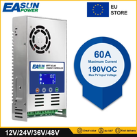 EASUN POWER 60A MPPT Solar Charge and Discharge Controller 12V 24V 36V 48VAuto for Max PV 190VDC Lead Acid Lithium Battery