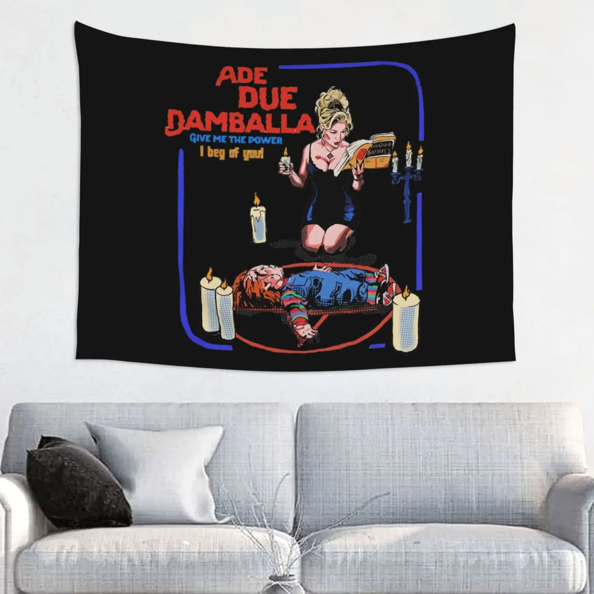 

Ade Due Damballa Bride Of Chucky Tapestry Hippie Polyester Wall Hanging Room Decor Table Cover Retro Tapestries