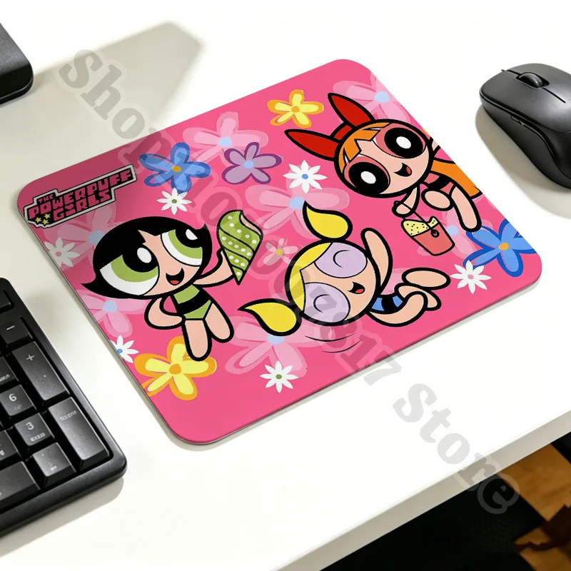 Kawaii The Powerpuffs Girls Creative Mouse Pad Cartoon Non-slip Mousepad Mice Accessories Anime Cute Mouses Mat Birthday Gifts